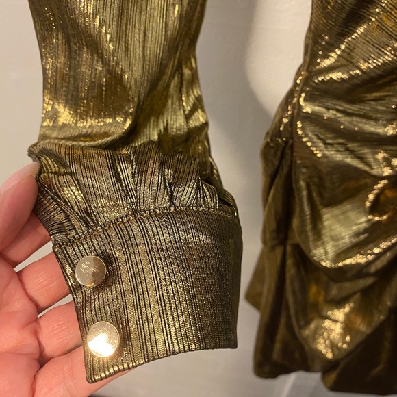 House of CB London golden metallic mini dress, size XS - Picture 6 of 8